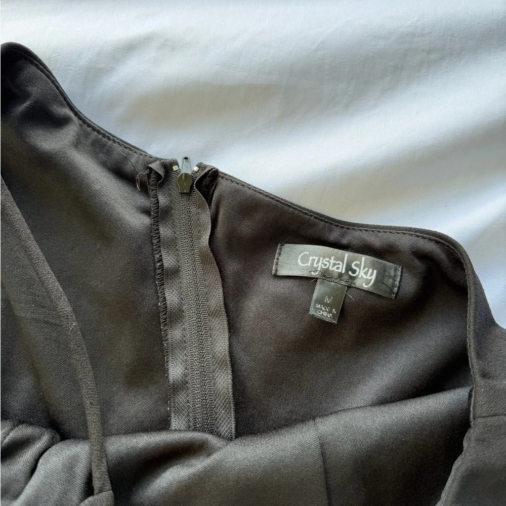 Crystal Sky Black One-Shoulder Jumpsuit - Picture 3 of 11